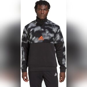 Adidas Polar Fleece Nature Allover Print 1/4-Zip Sweater Grey/Black Camouflage